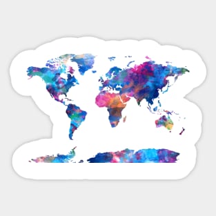 world map watercolor Sticker